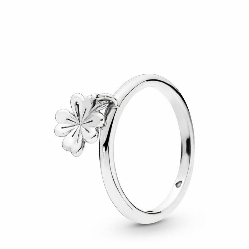 Pandora Dangling Clover Statement Ring - Sterling Silver - Canada | UE9367QX